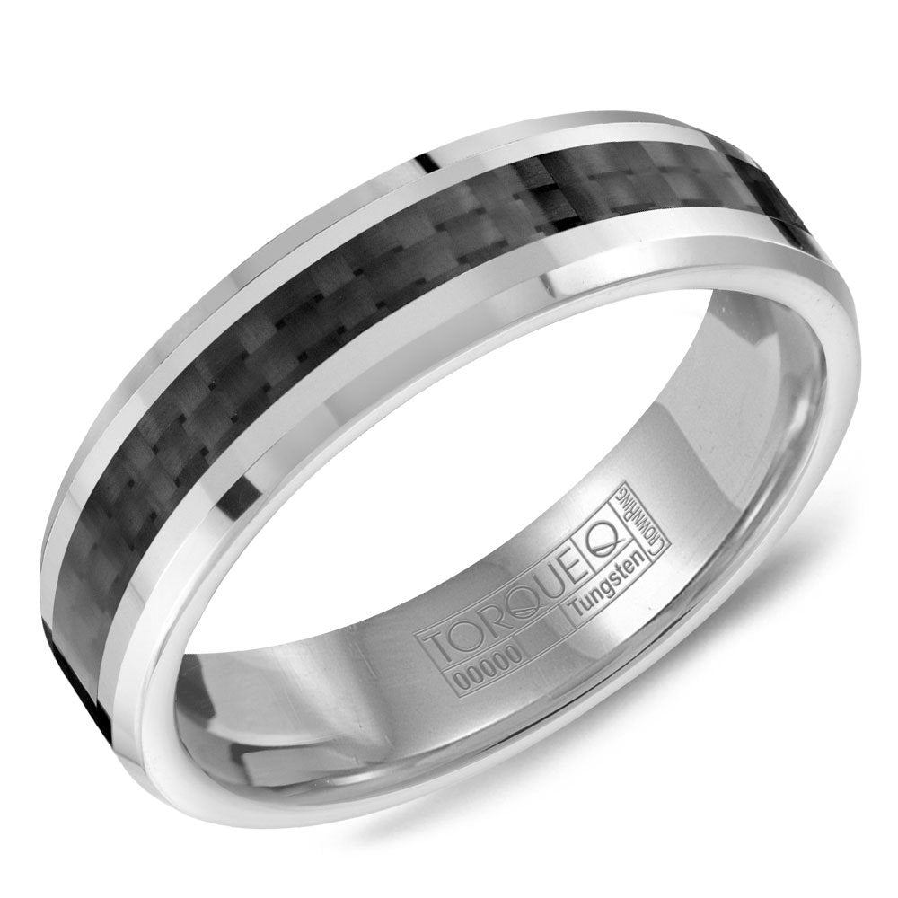 Tungsten & Carbon Fiber Inlay TORQUE Wedding Band