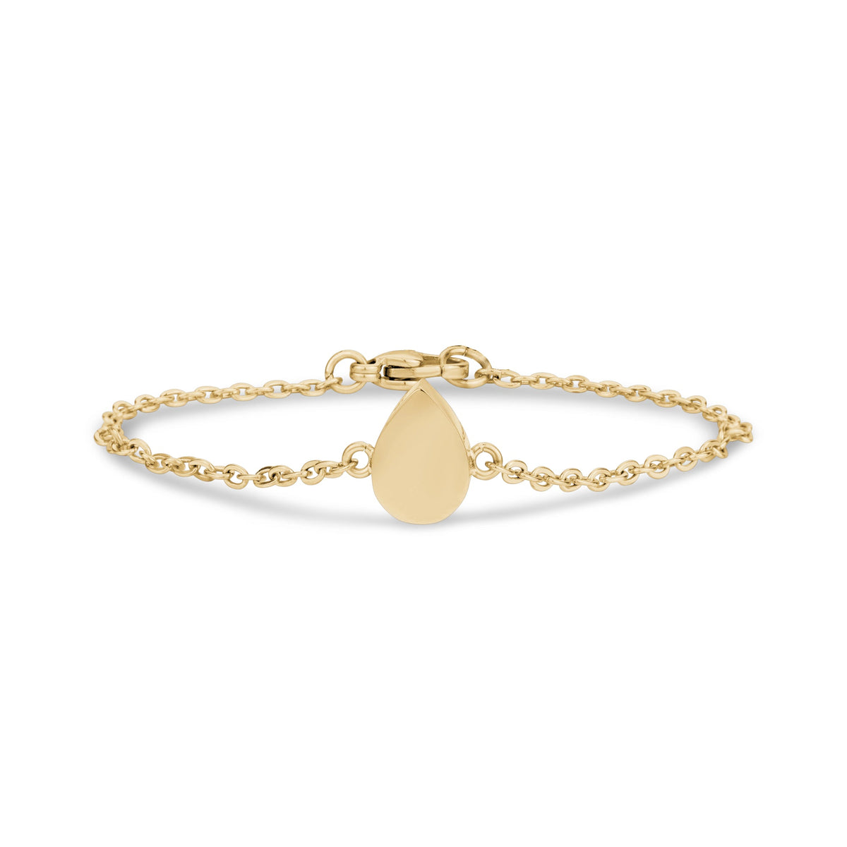 Minimal Pear Shape Cremation Bracelet - Gold