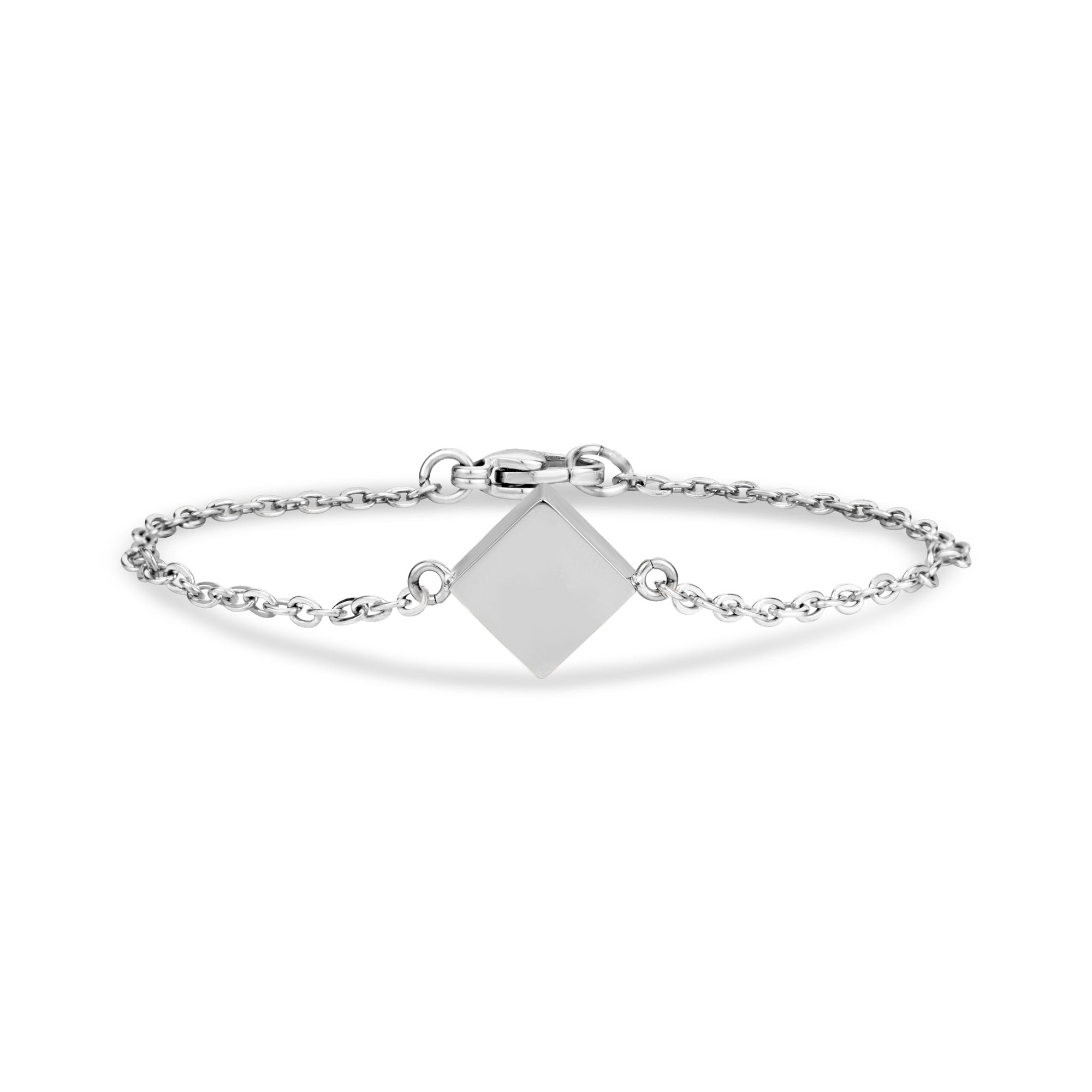 Minimal Square Shape Cremation Bracelet - Silver