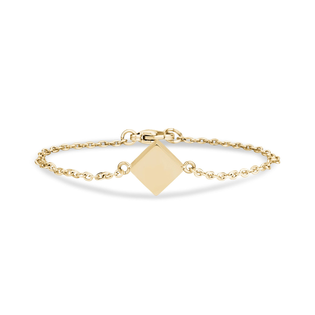 Minimal Square Shape Cremation Bracelet - Gold