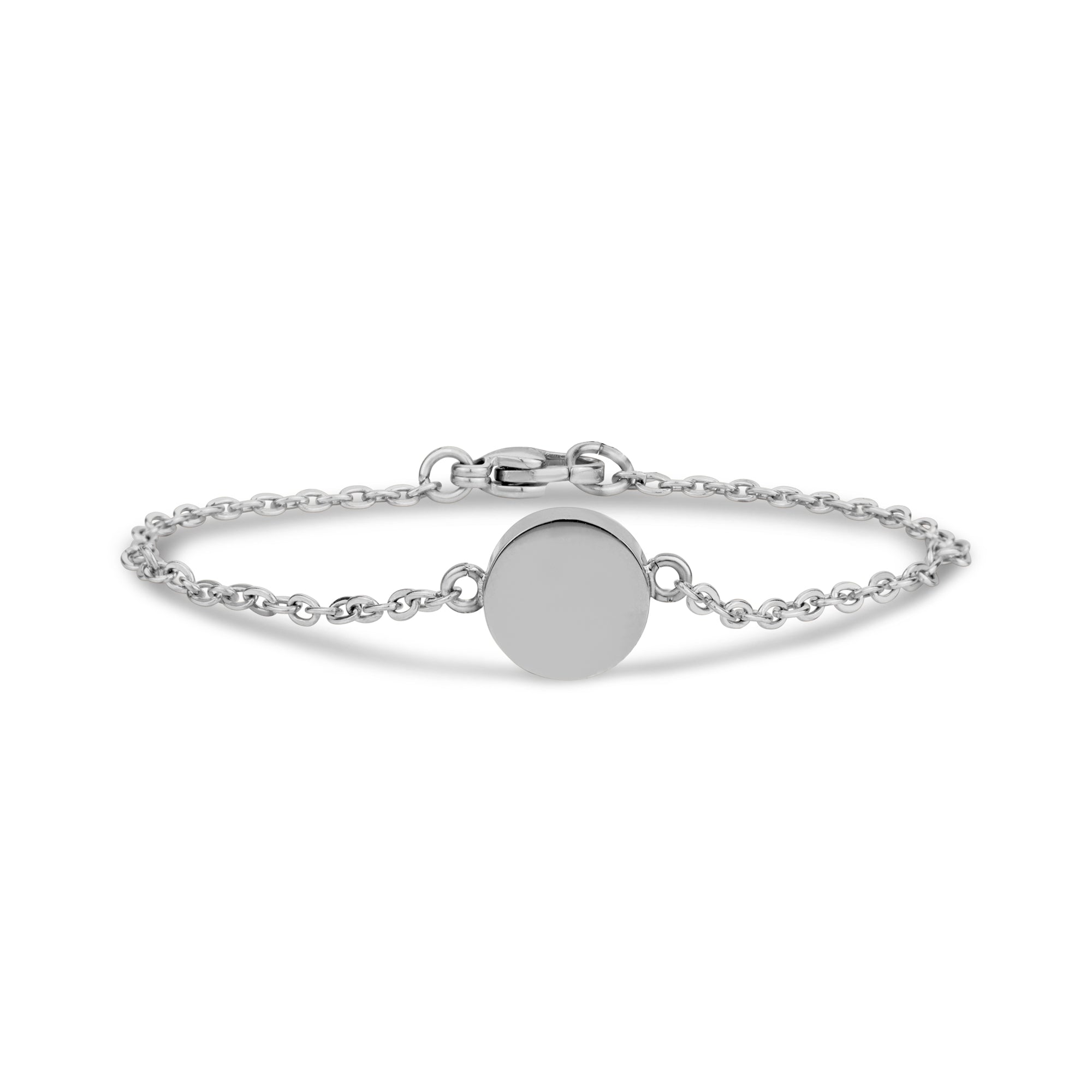 Minimal Round Shape Cremation Bracelet - Silver