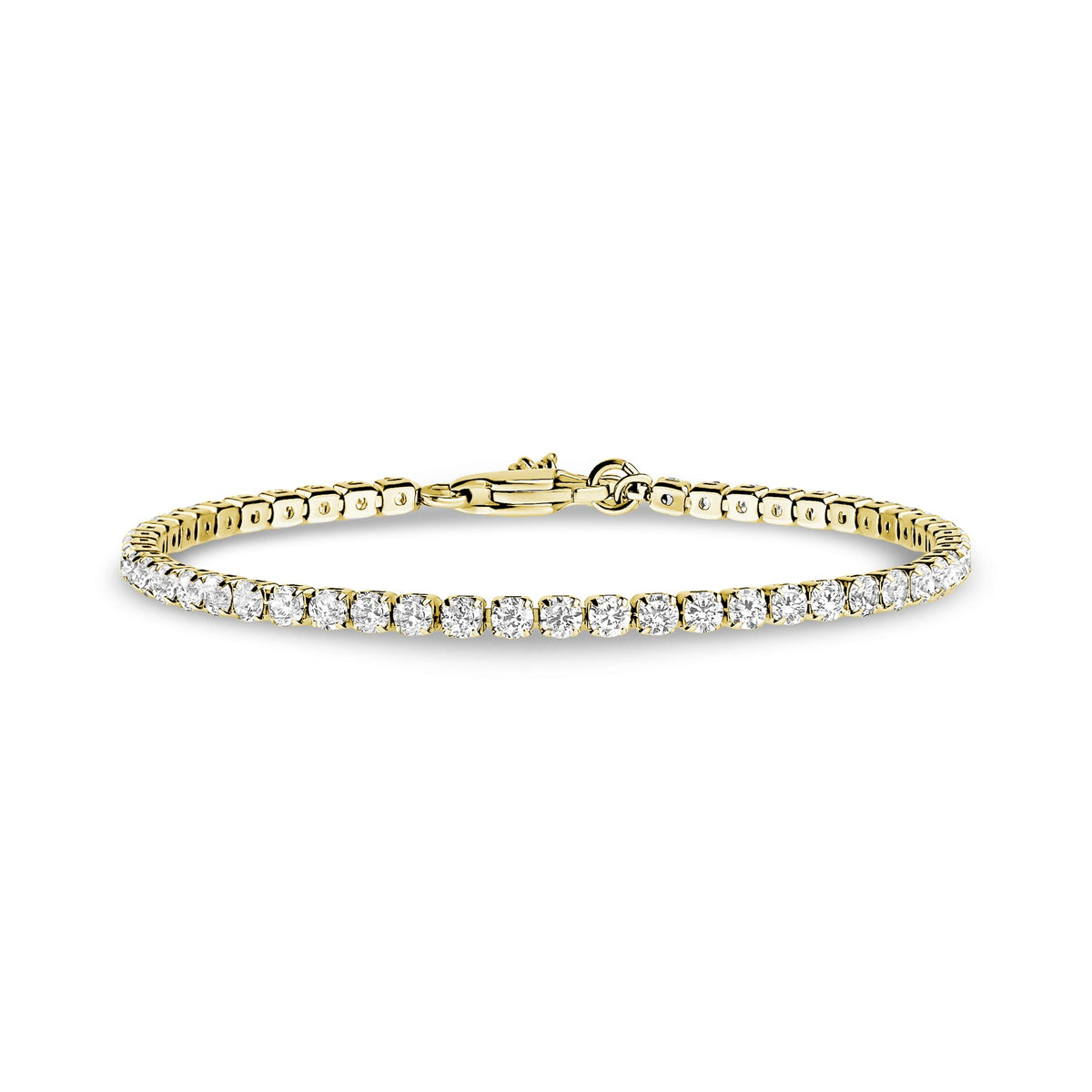 Adjustable Tennis Bracelet (2.5Mm) - Gold & White