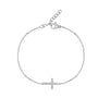 Cz Cross Bracelet - Silver