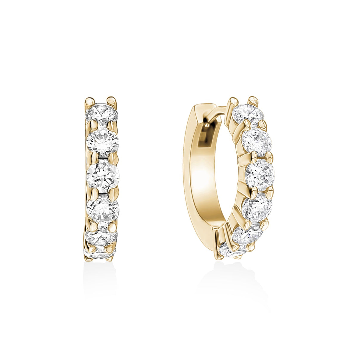 C.Z. Huggies Earrings (16Mm) - Gold