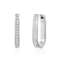 C.Z. Set Oval Huggie Earrings (21Mm) - Silver