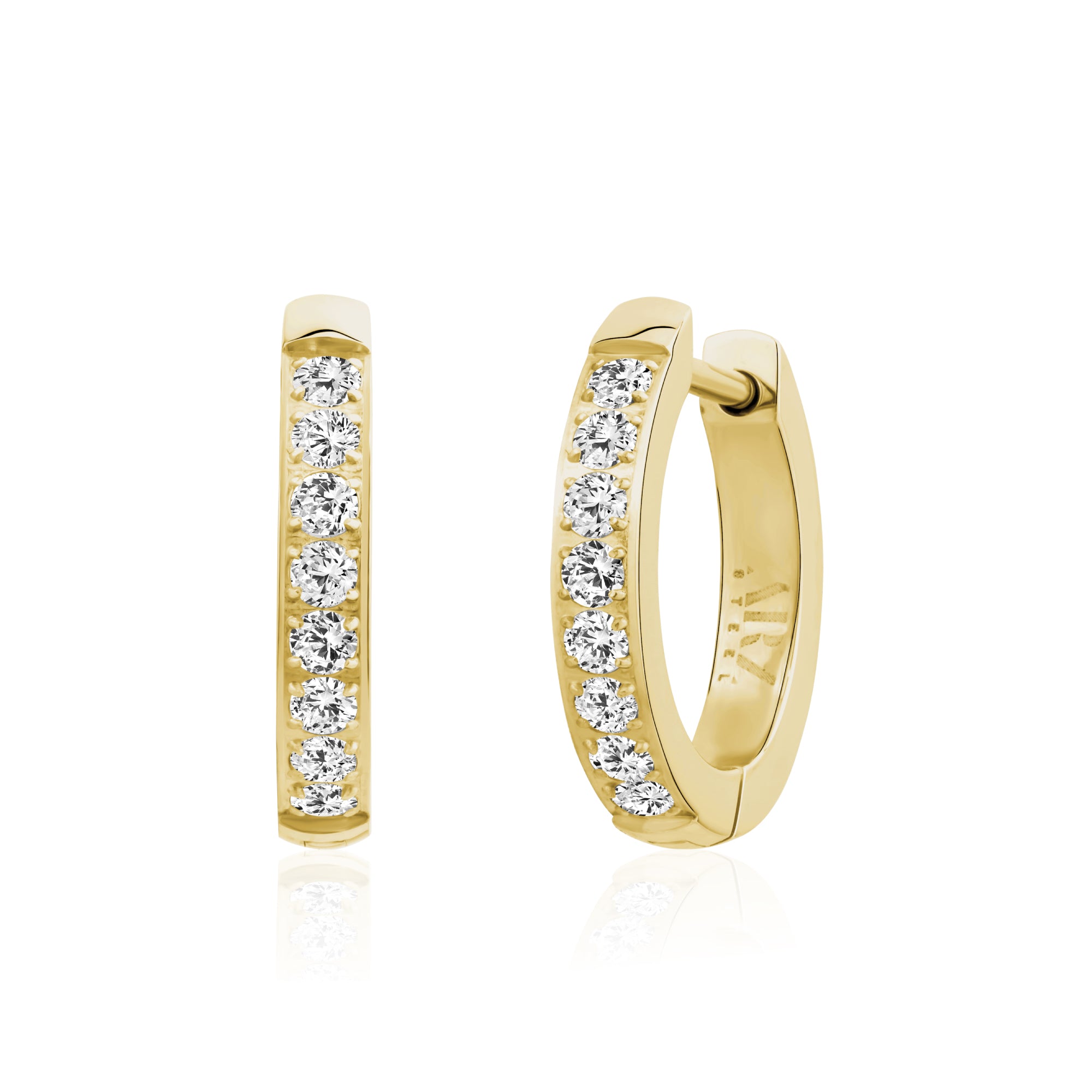 C.Z. Set Slim Huggies (14Mm) - Gold