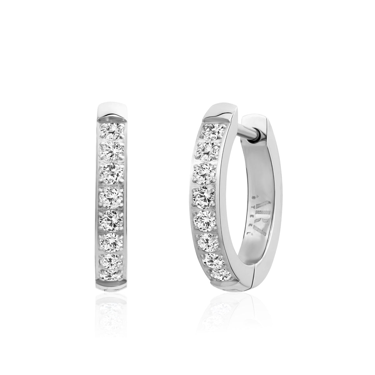 C.Z. Set Slim Huggies (14Mm) - Silver