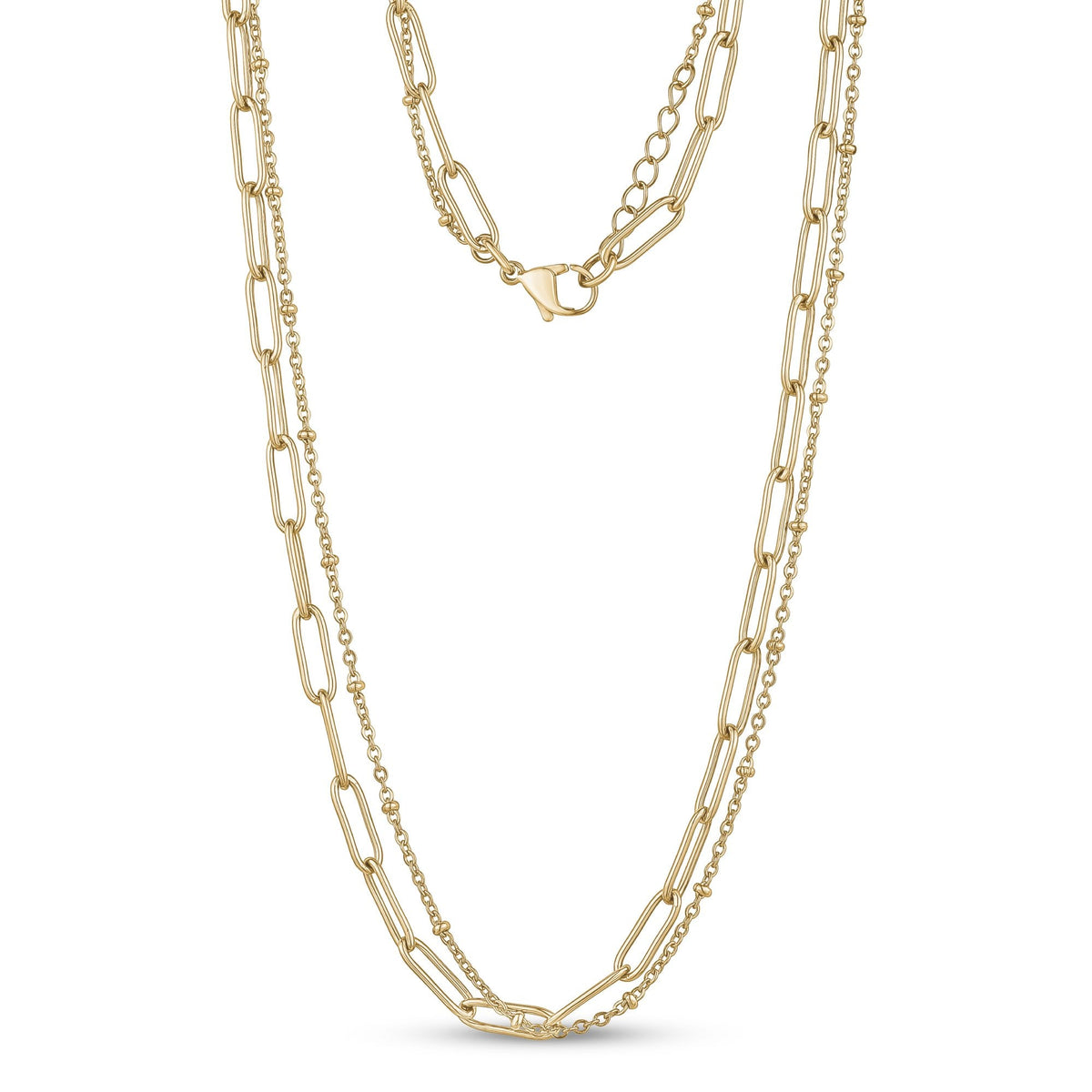 Double Paper Clip Chain - Gold