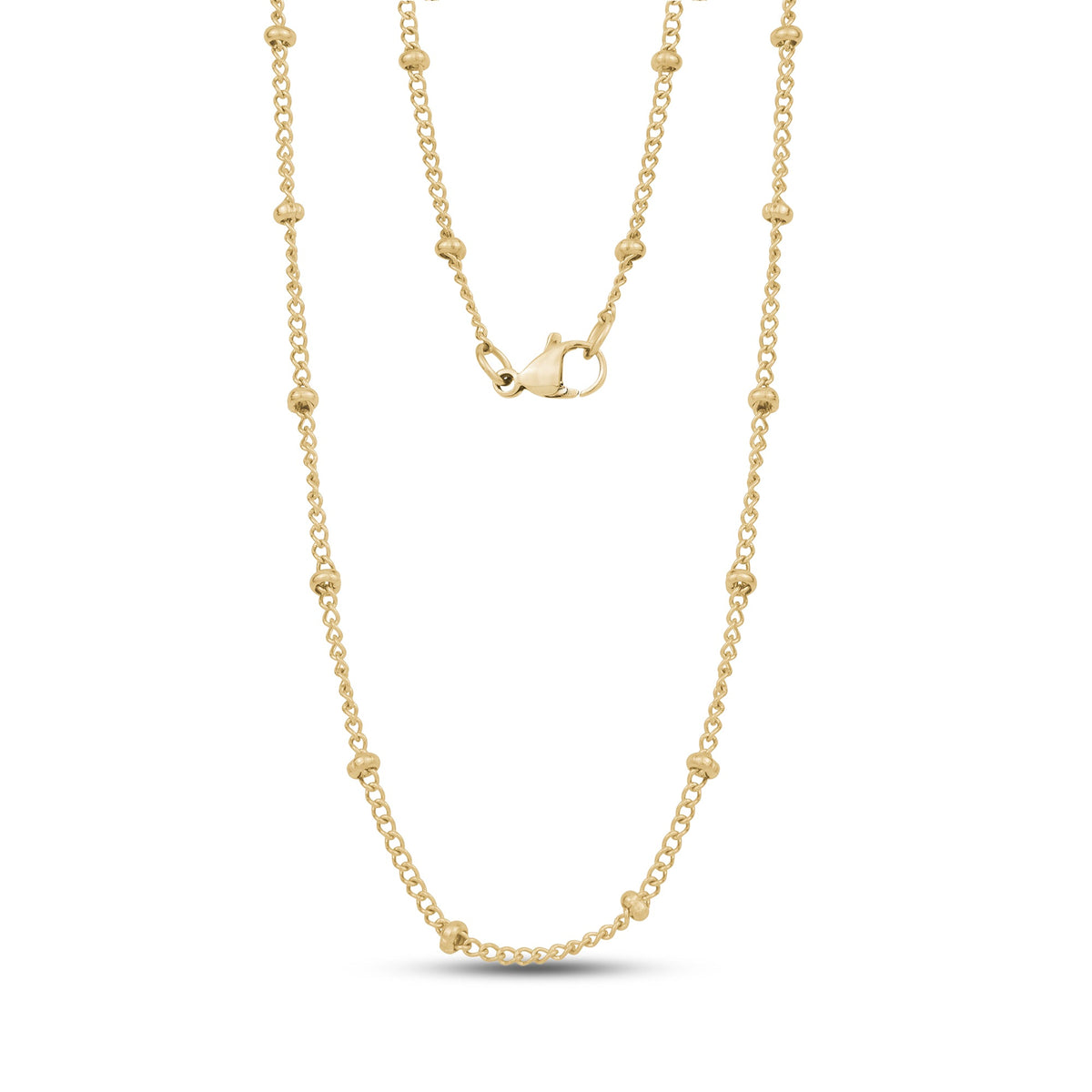 Beaded Curb Chain - Gold