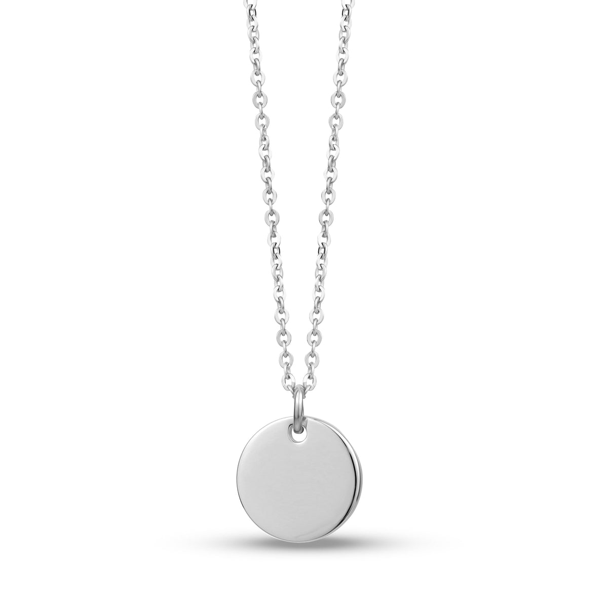 Engravable Round Pendant - Silver