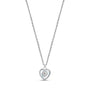 Textured Heart Pendant Necklace - Silver