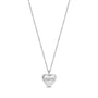 Personalized Mom Heart Pendant - Silver