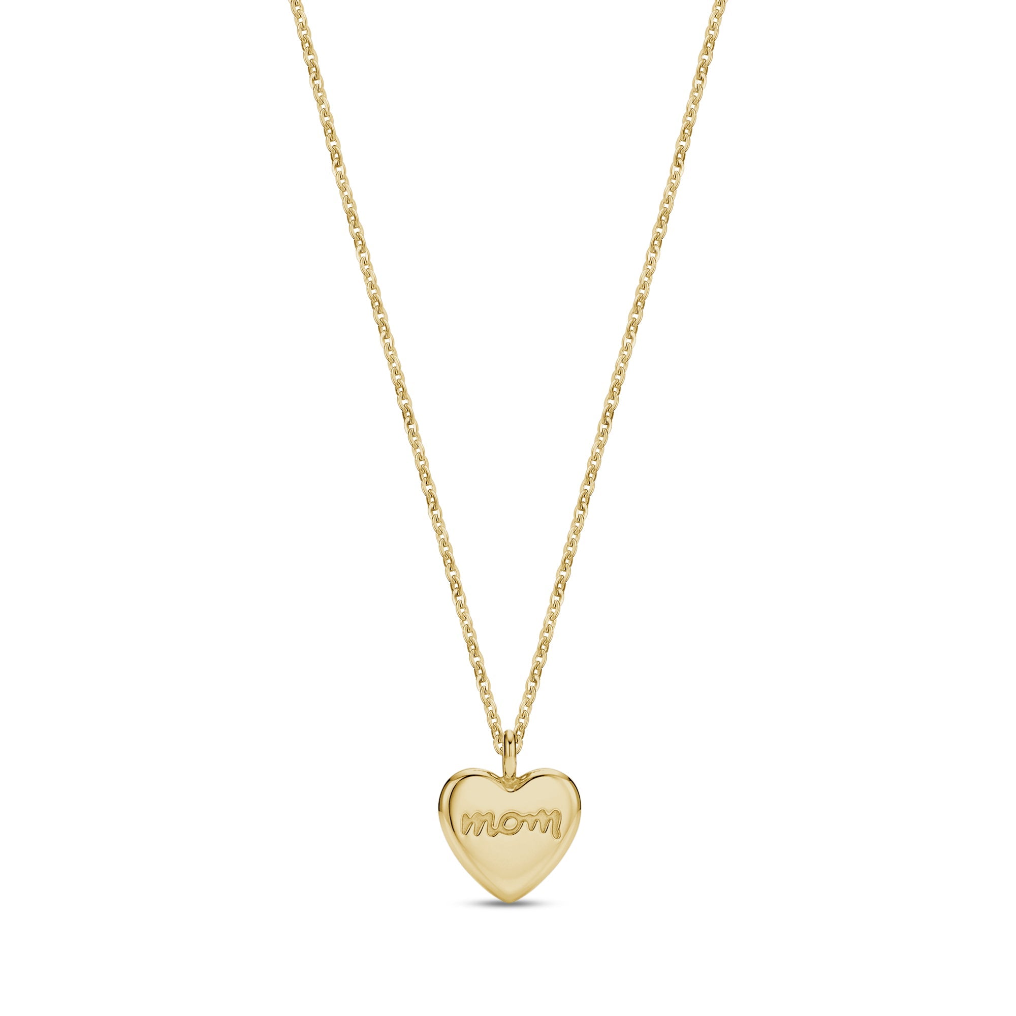 Personalized Mom Heart Pendant - Gold