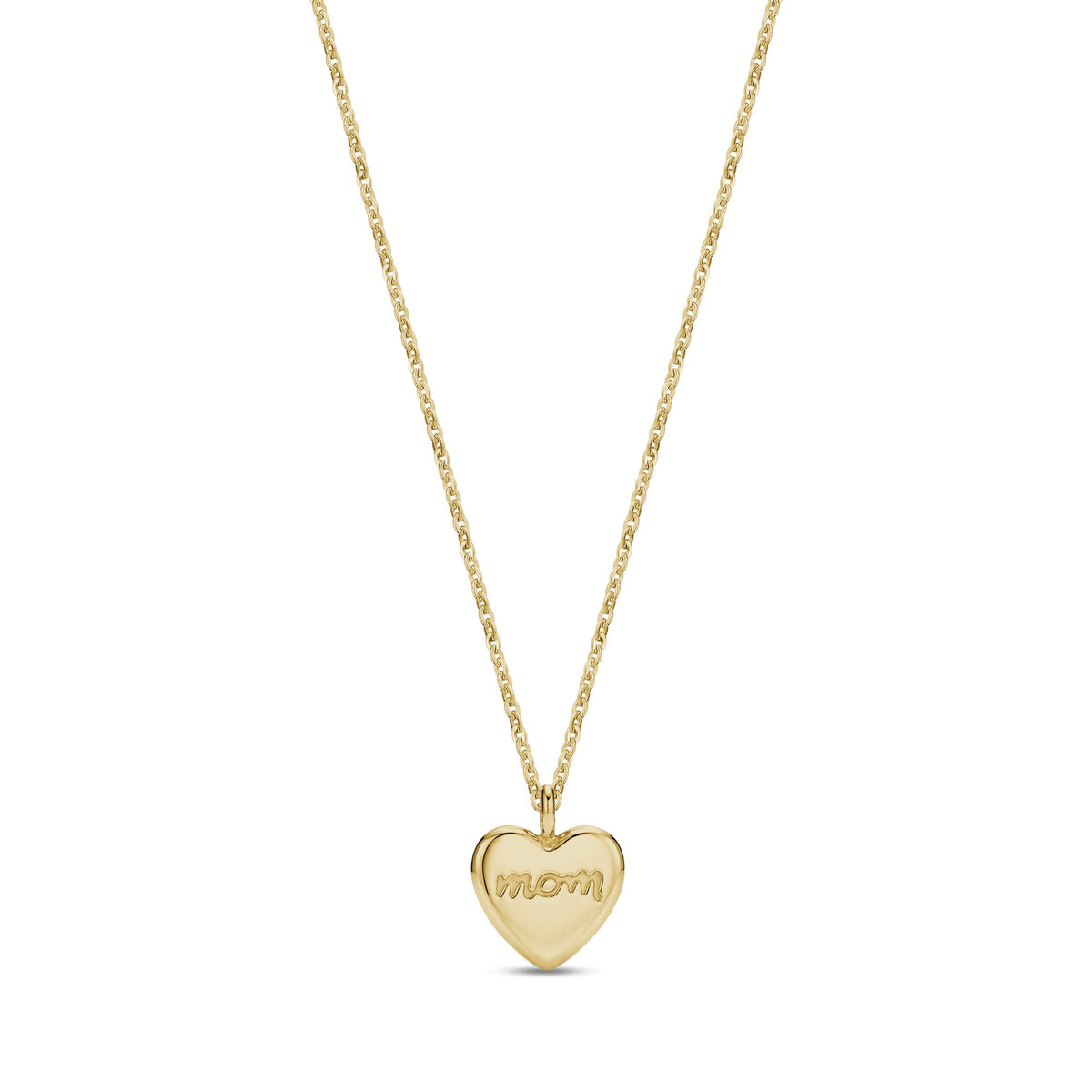 Personalized Mom Heart Pendant - Gold