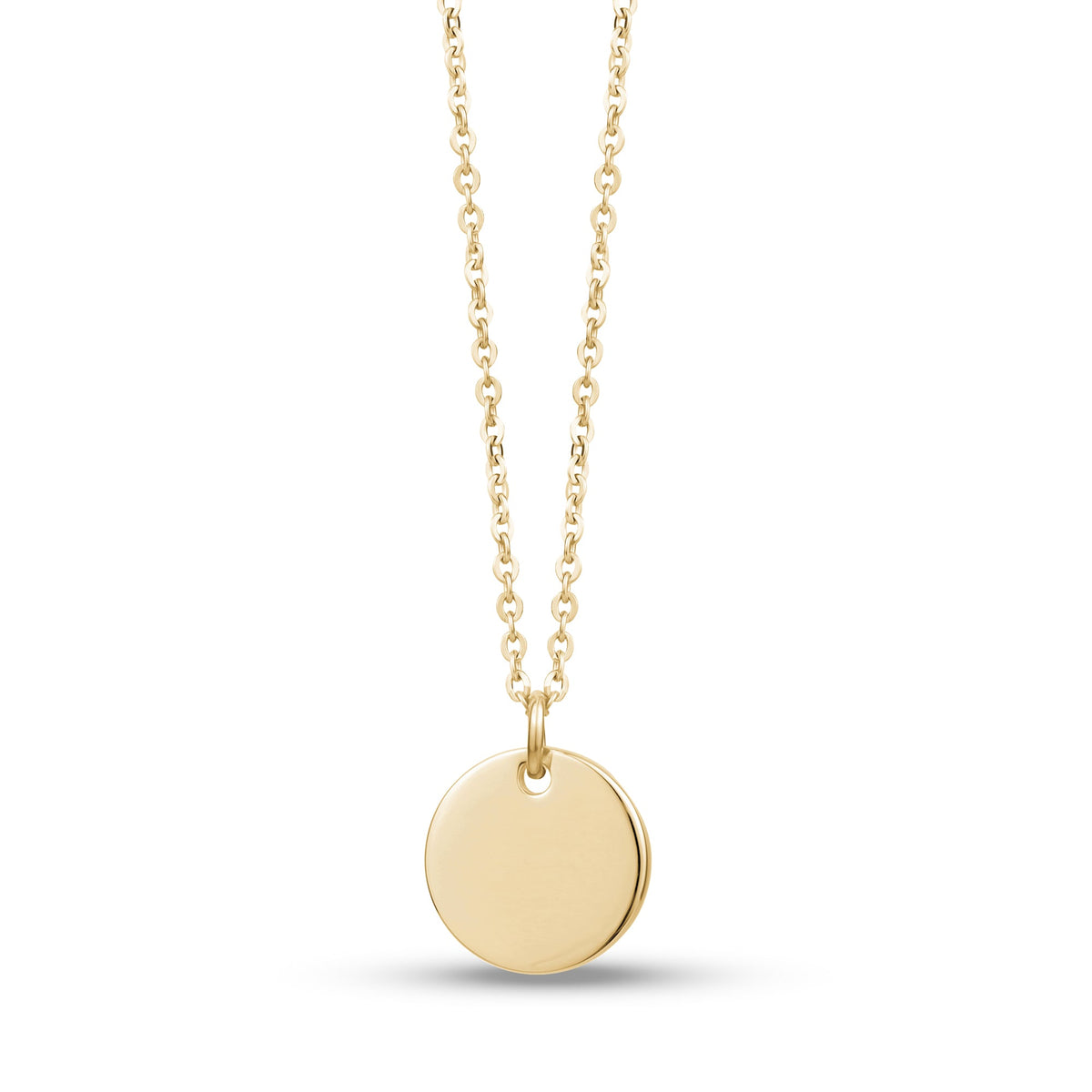 Engravable Round Pendant - Gold