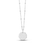 Engravable Round Pendant W/ Diamond Cut Chain - Silver