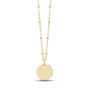 Engravable Round Pendant W/ Diamond Cut Chain - Gold