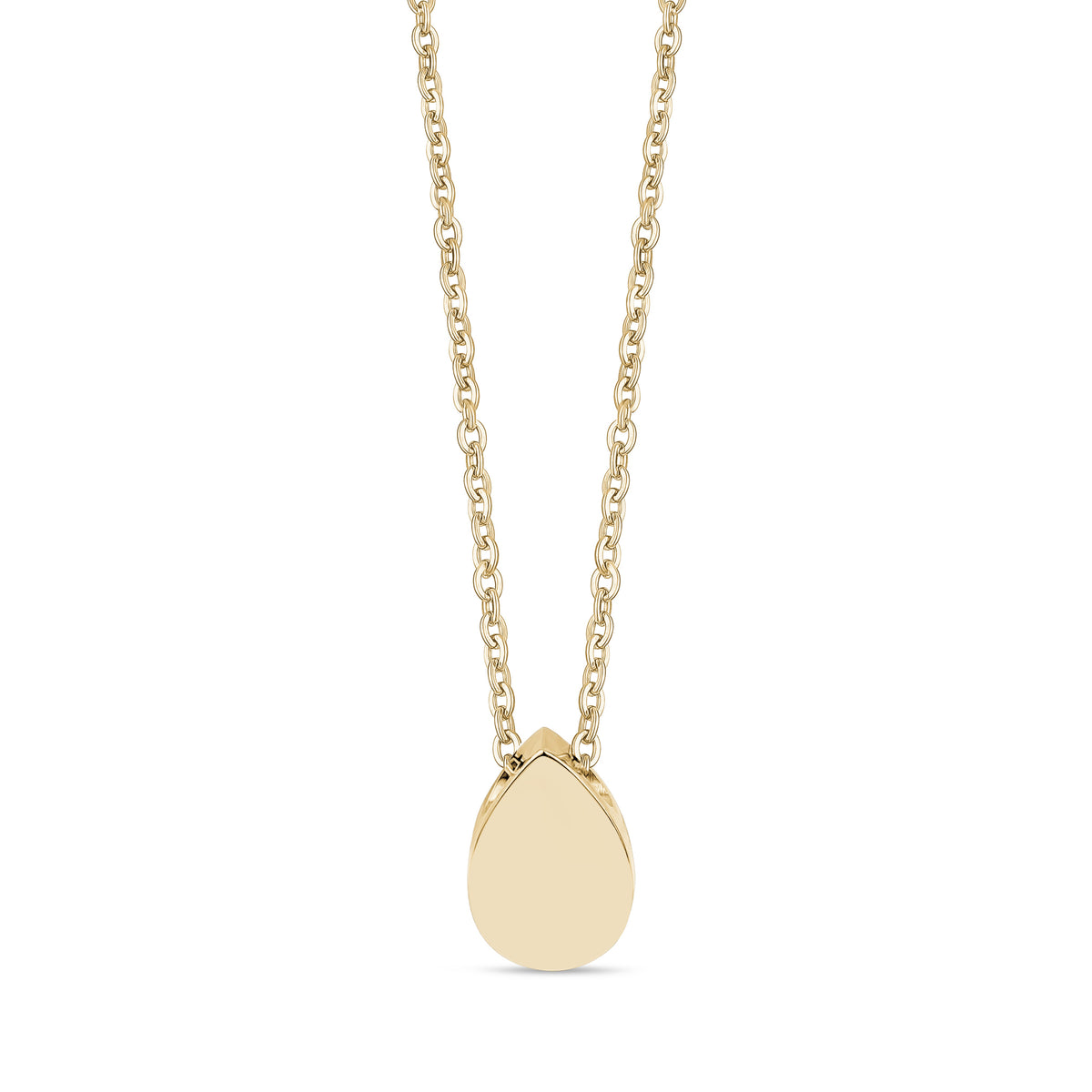 Minimal Pear Shape Cremation Pendant - Gold