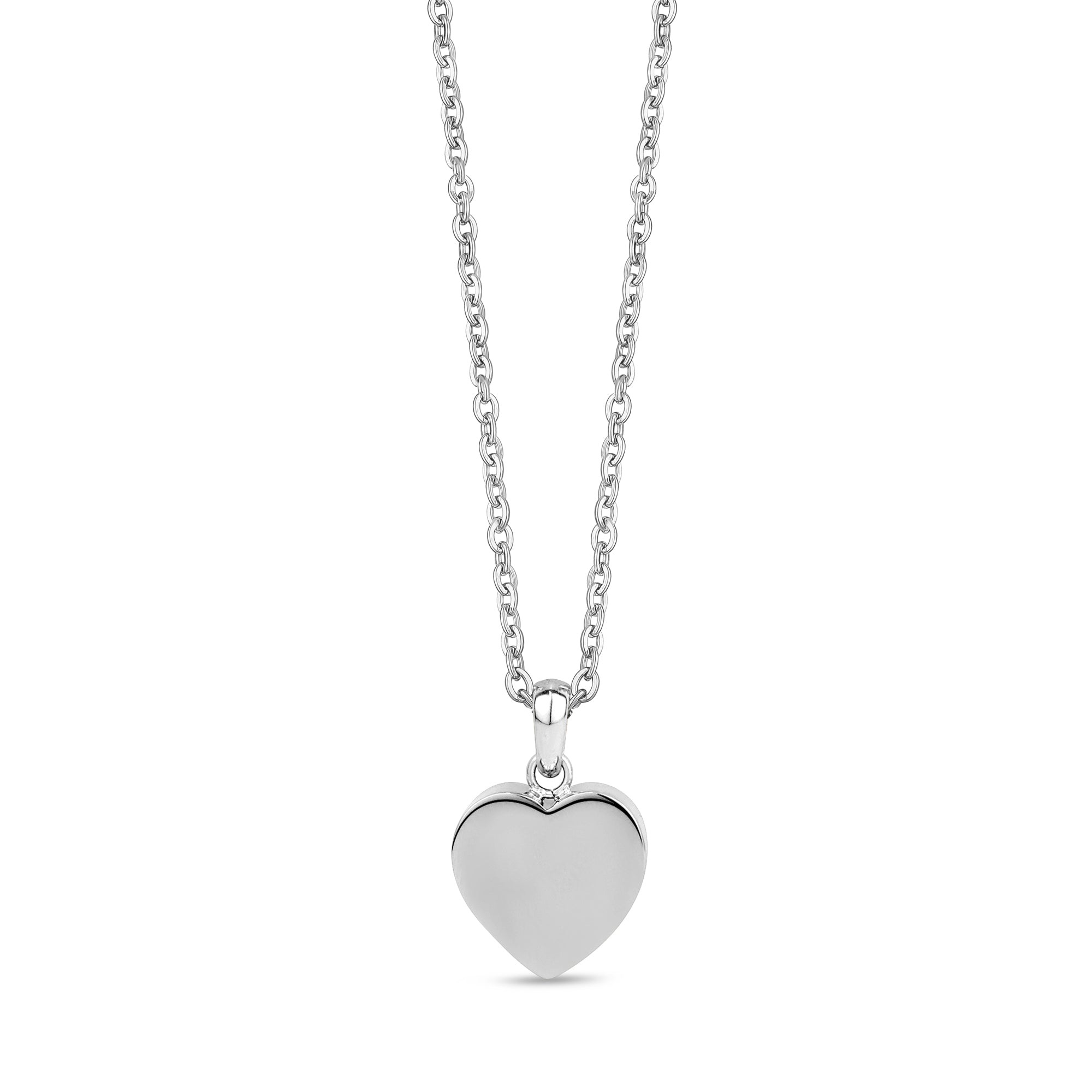 Minimal Heart Cremation Pendant - Silver