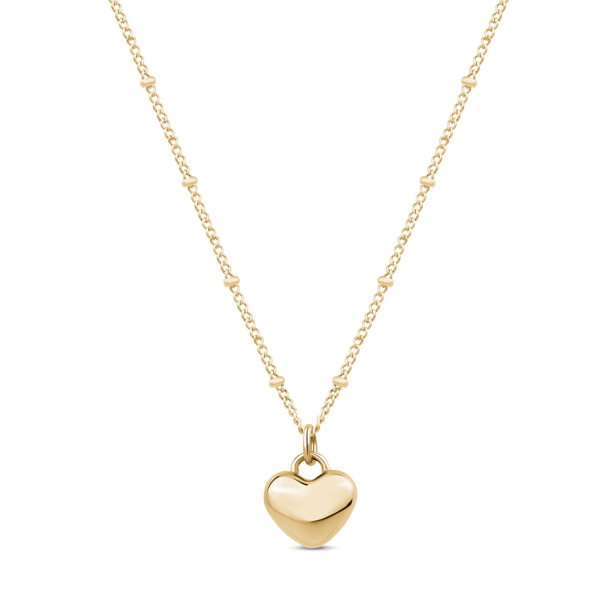Puffy Heart Pendant - Gold