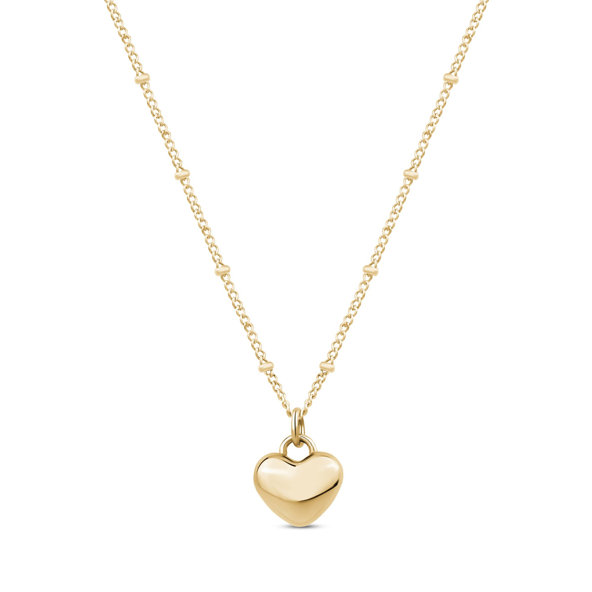 Puffy Heart Pendant - Gold