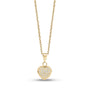 C.Z. Paved Heart Pendant - Gold