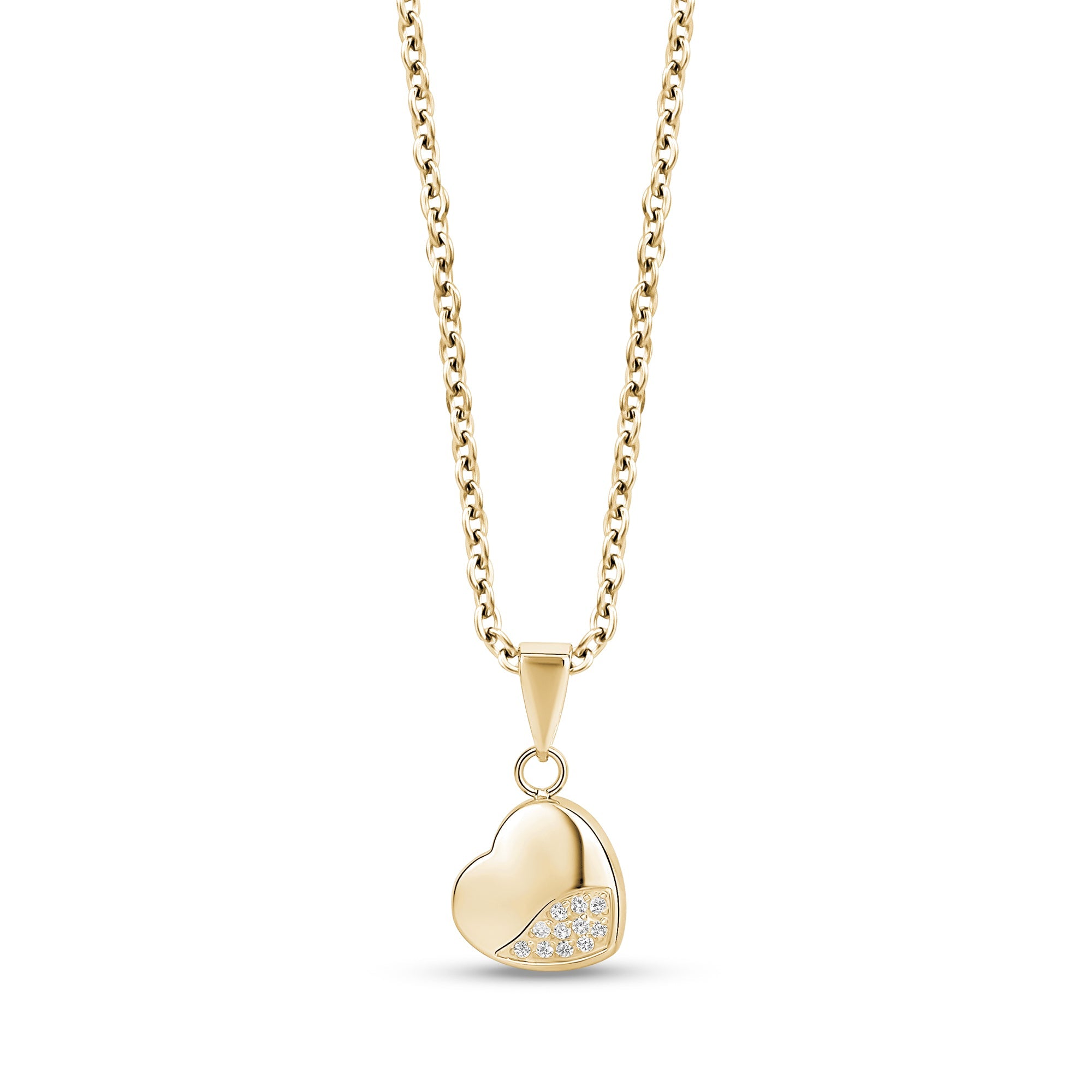 C.Z. Heart Pendant - Gold