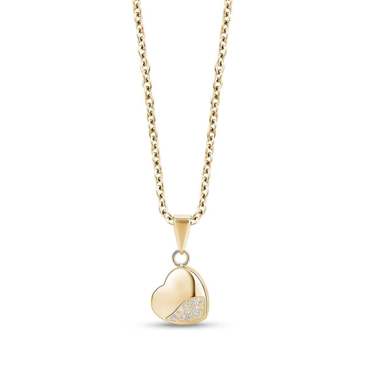 C.Z. Heart Pendant - Gold