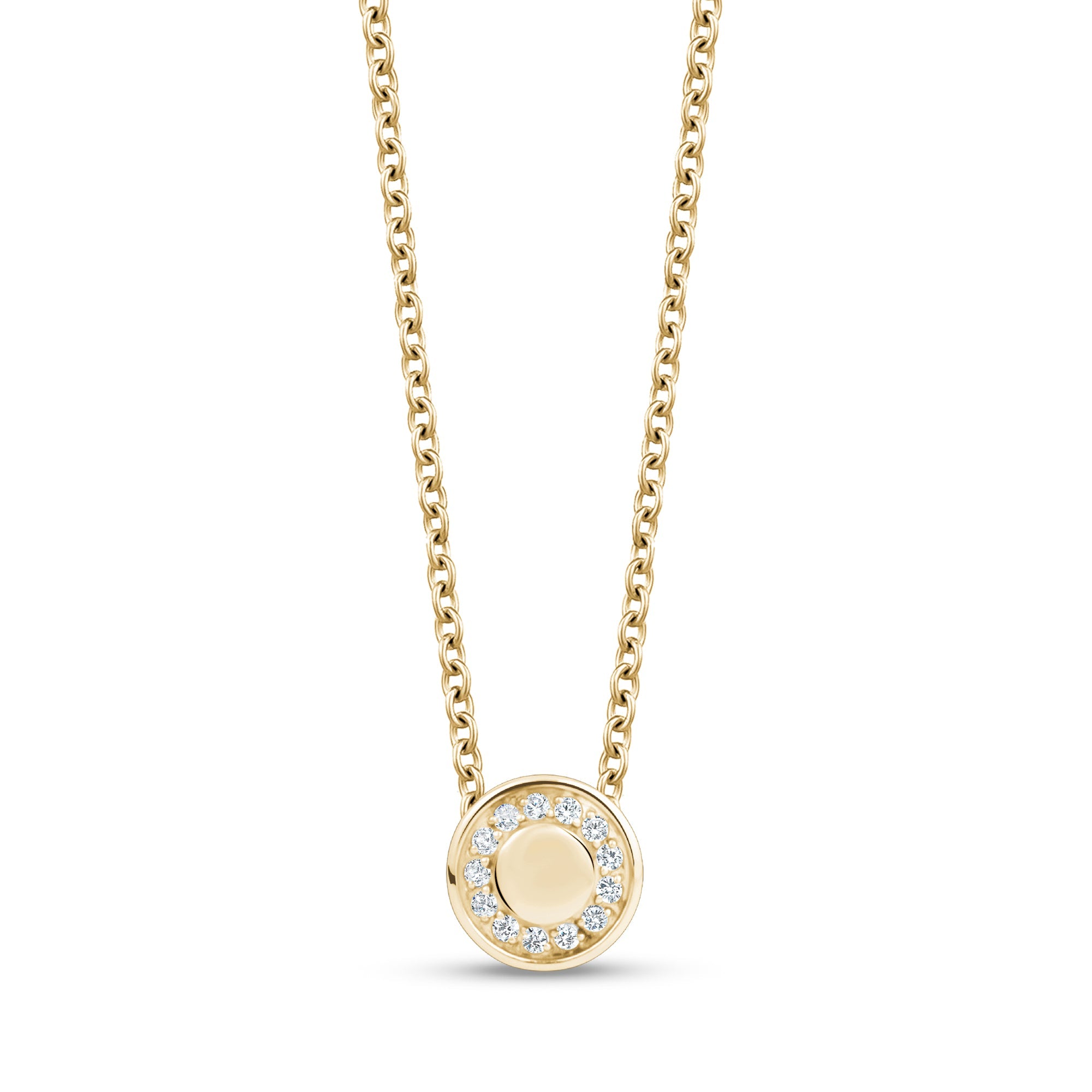 Round C.Z. Stud Pendant - Gold