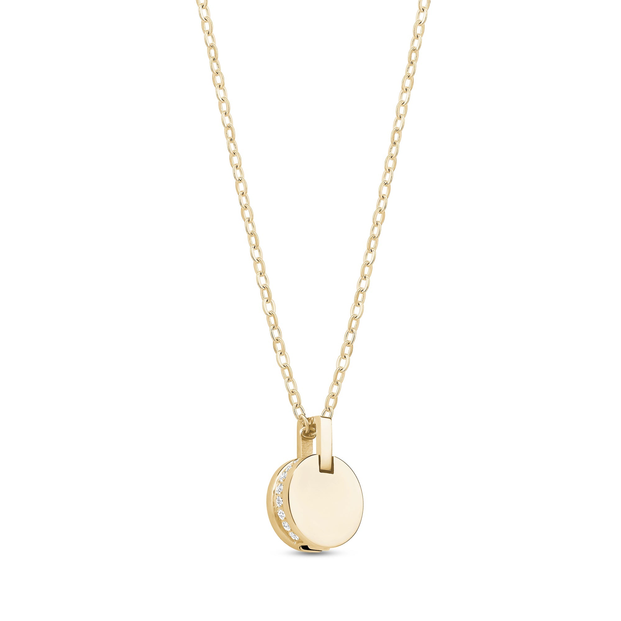 Cremation Pendant With Crystal - Gold