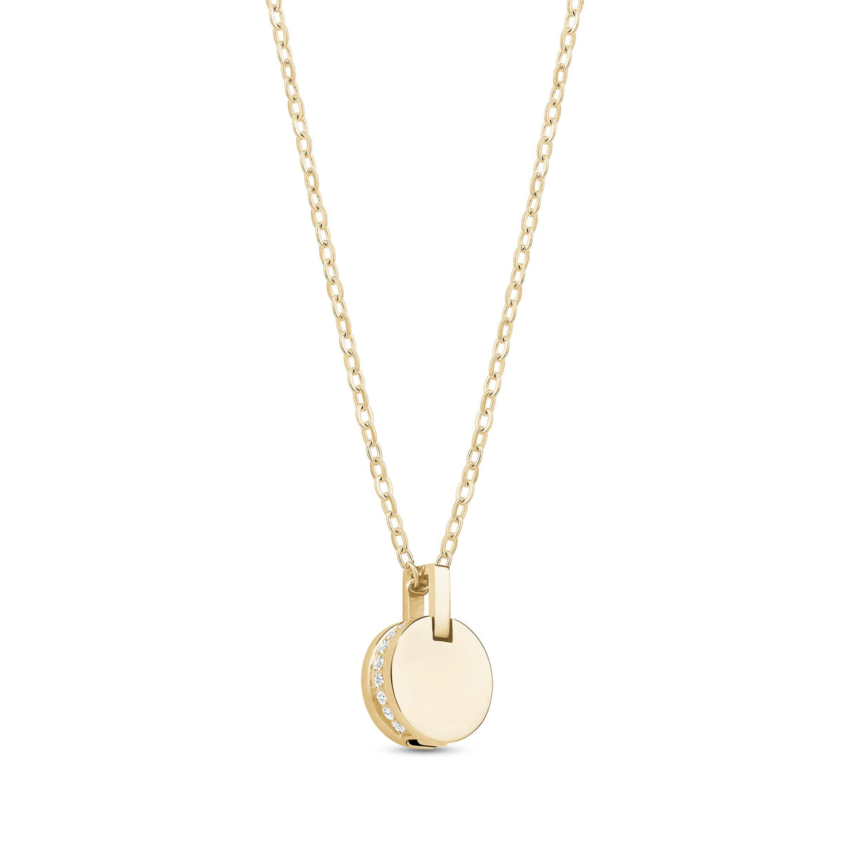 Cremation Pendant With Crystal - Gold