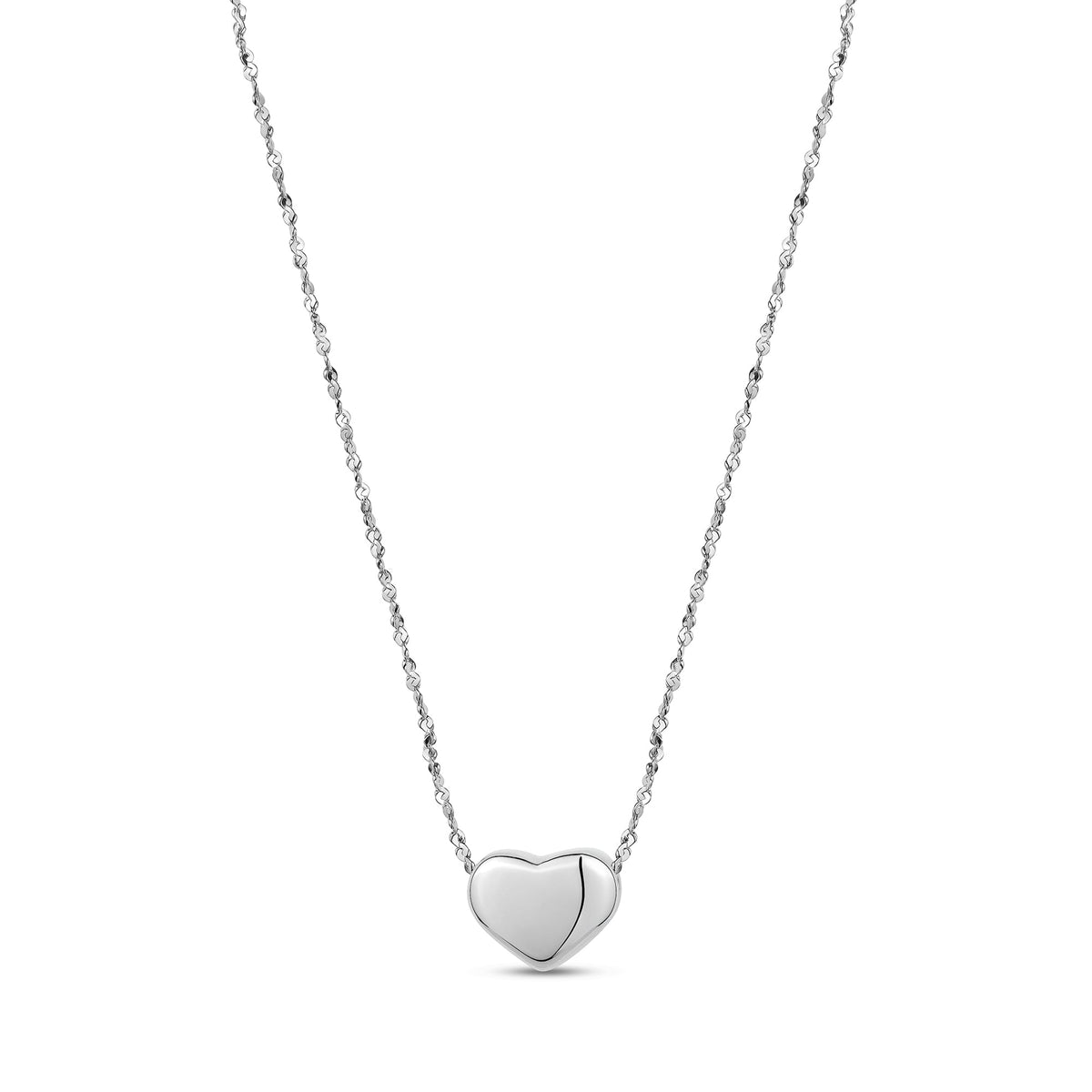 Heart Charm Necklace - Silver