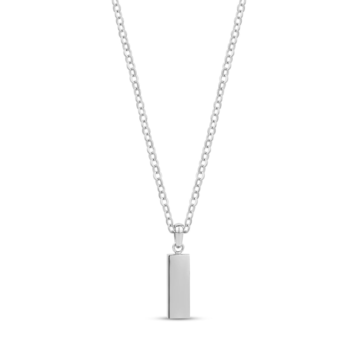 Minimal Bar Urn Pendant - Silver