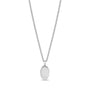 Engravable Oval Pendant Necklace - Silver