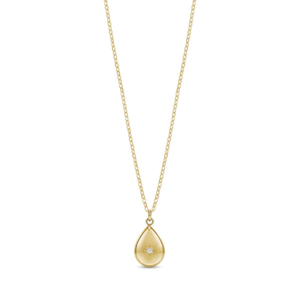 Celestial Teardrop Pendant Necklace - Gold