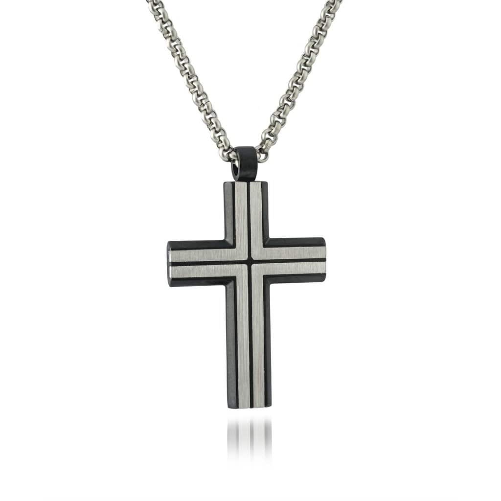 Matte Brushed Cross Pendant