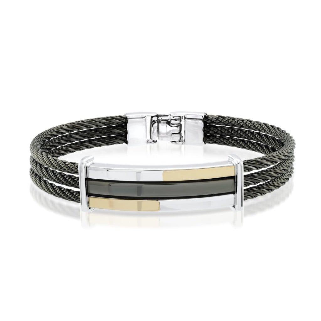 3 Row Plate Cable Bracelet 11mm