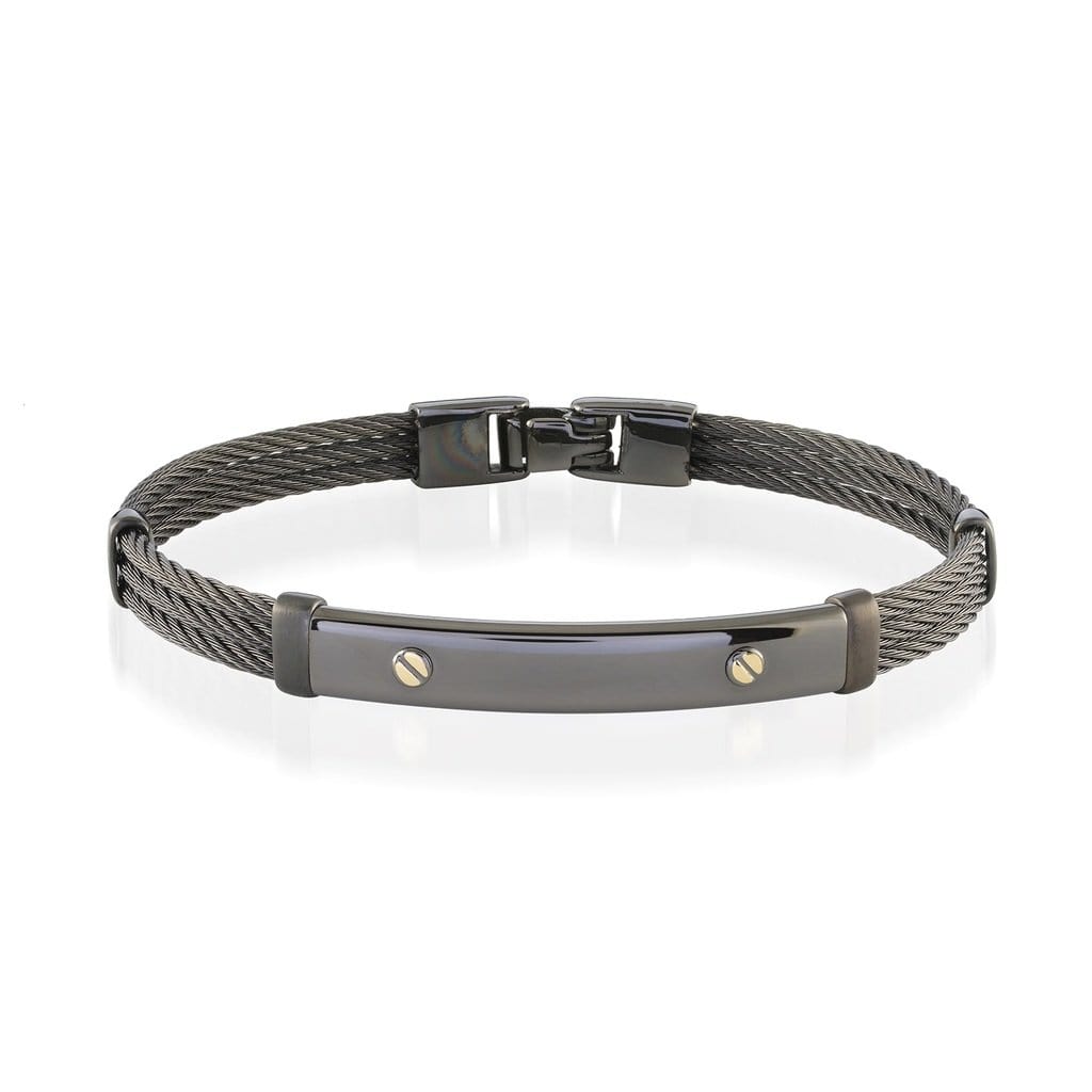 18k Gold Accent Cable Bracelet 7mm