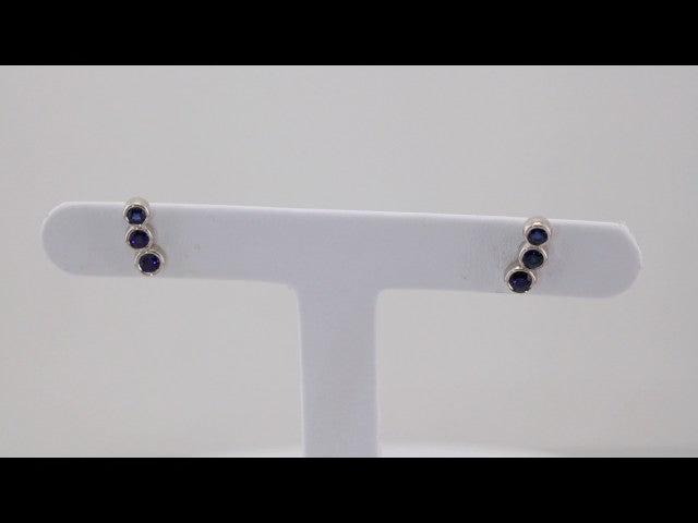 14K Lab-Grown Blue Sapphire Ear Climbers