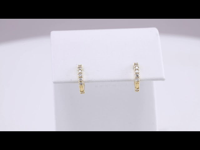 1/4 CTW Natural Diamond Hoop Earrings