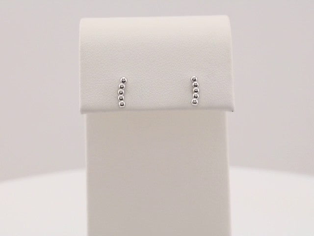 14K Curved Beaded Earrings