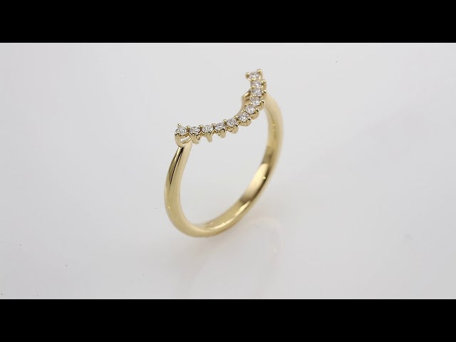 14K Yellow 1/6 CTW Diamond Matching Band for Round Ring