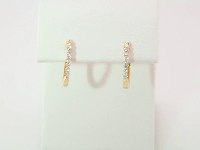 14K 1/5 CTW Natural Diamond Hinged Hoop Earrings
