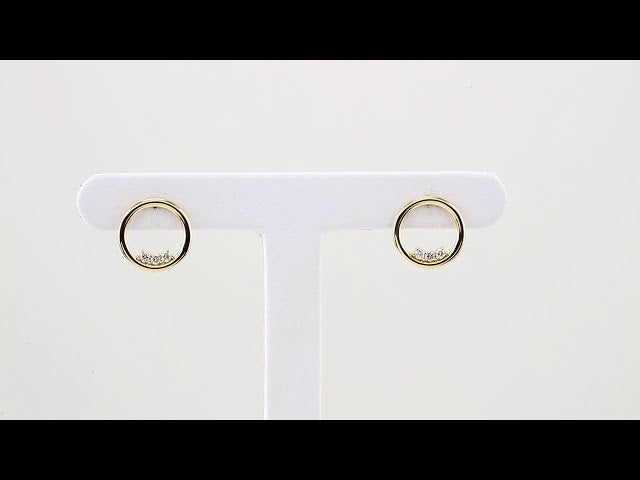 14K 1/6 CTW Natural Diamond Circle Earrings