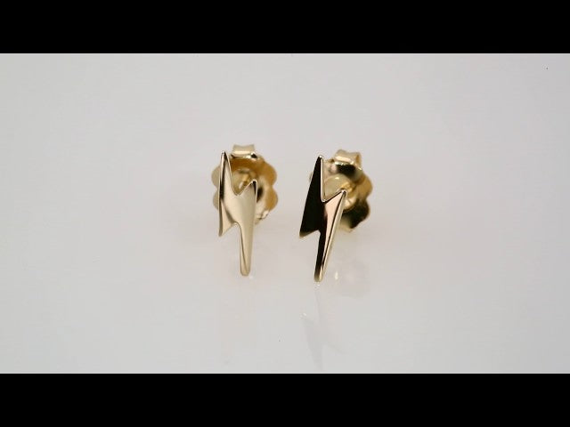 14K Lightning Bolt Earrings
