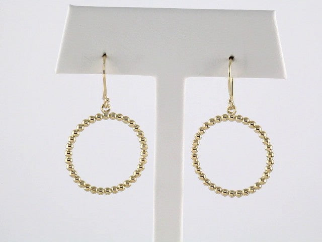 14K Beaded Circle Earrings