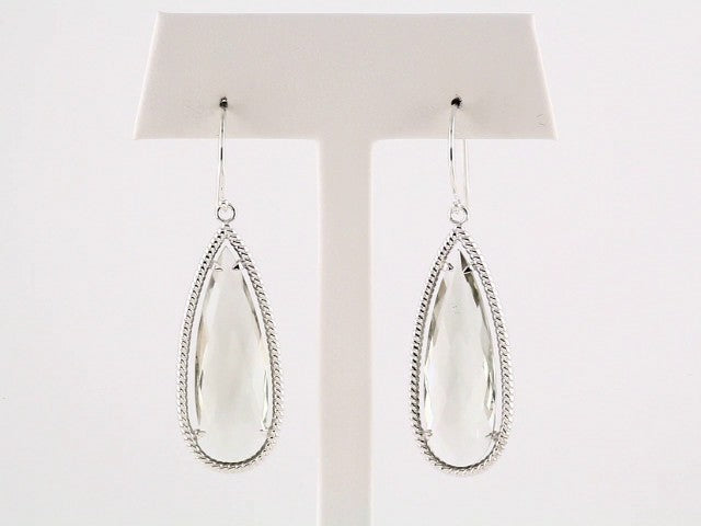 Sterling Silver Natural Green Quartz Earrings