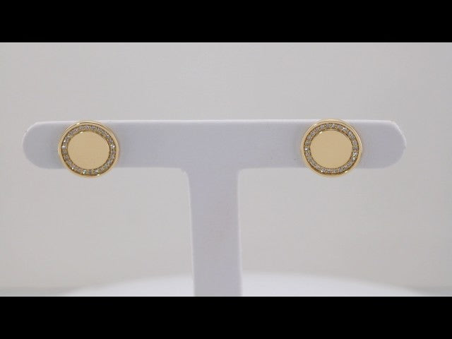 14K 1/4 CTW Natural Diamond Engravable Earrings