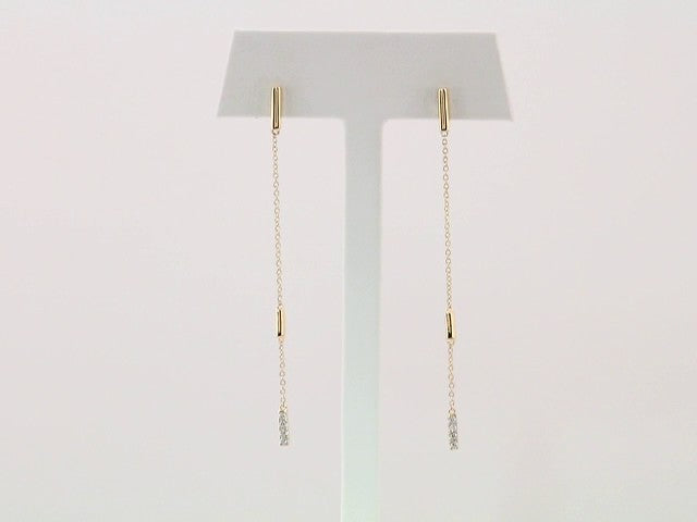 14K 1/10 CTW Natural Diamond Chain Earrings