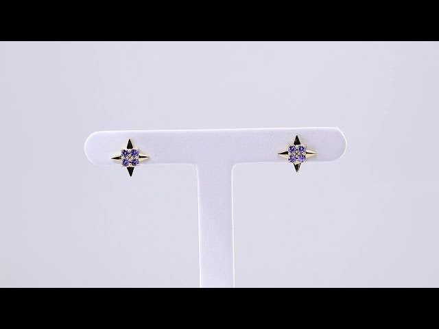 14K Natural Tanzanite Star Earrings